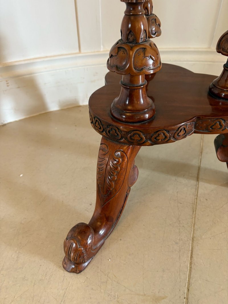 Antique Edwardian Carved Mahogany Lamp Table